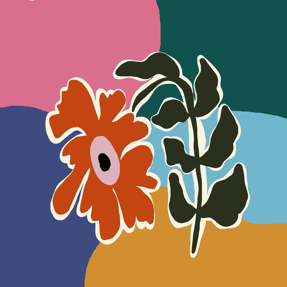 Fleur rétro minimale I