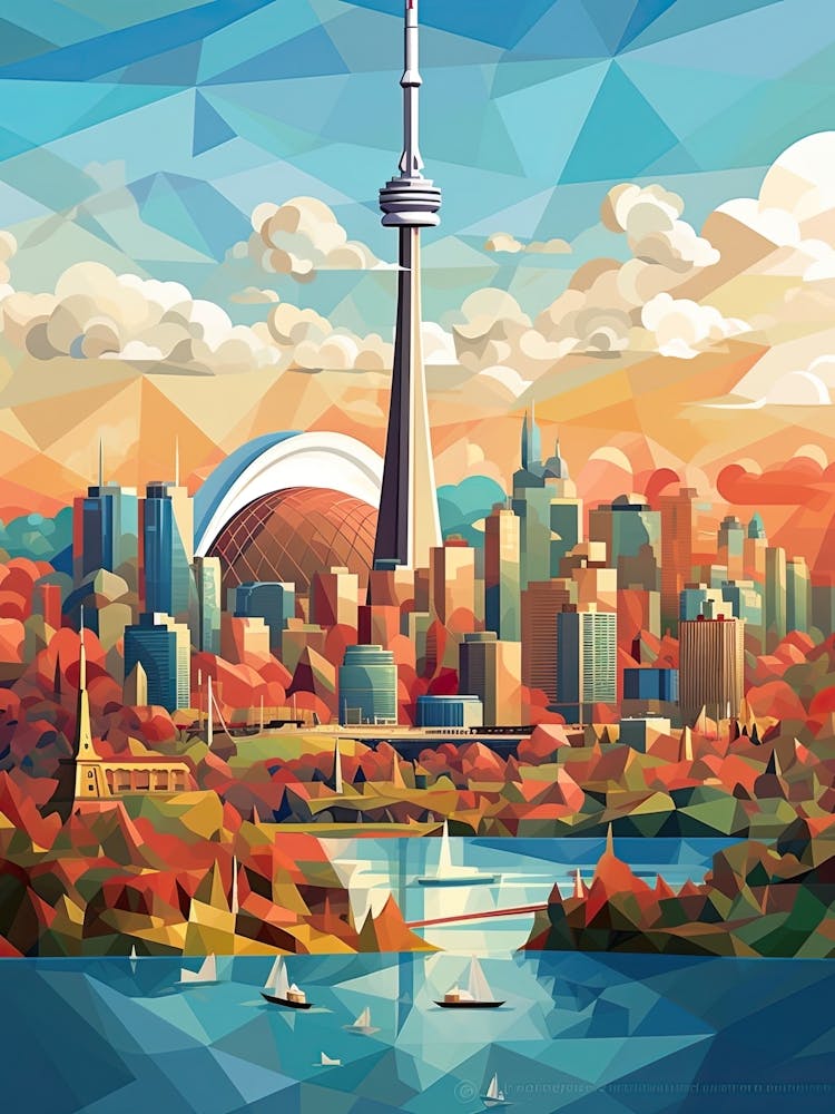 Toronto, Canada, Geometric Illustration 4
