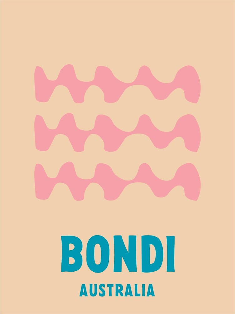 Bondi Beach, Australia, Graphic Style Poster 3