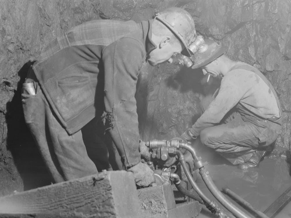 Ben Bow Chromite Mine, Stillwater County, Montana, Drilling For Chrome Ore By Russell Lee