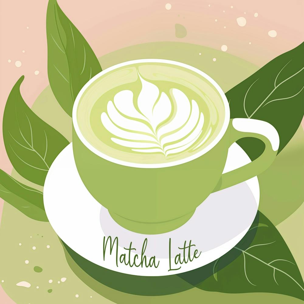 Matcha Tea Latte Illustration