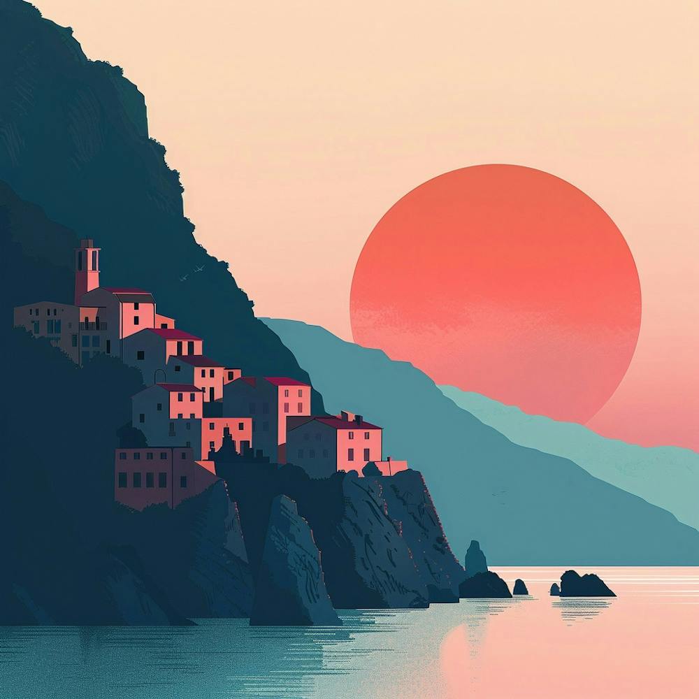 Sunset Over Cinque Terre