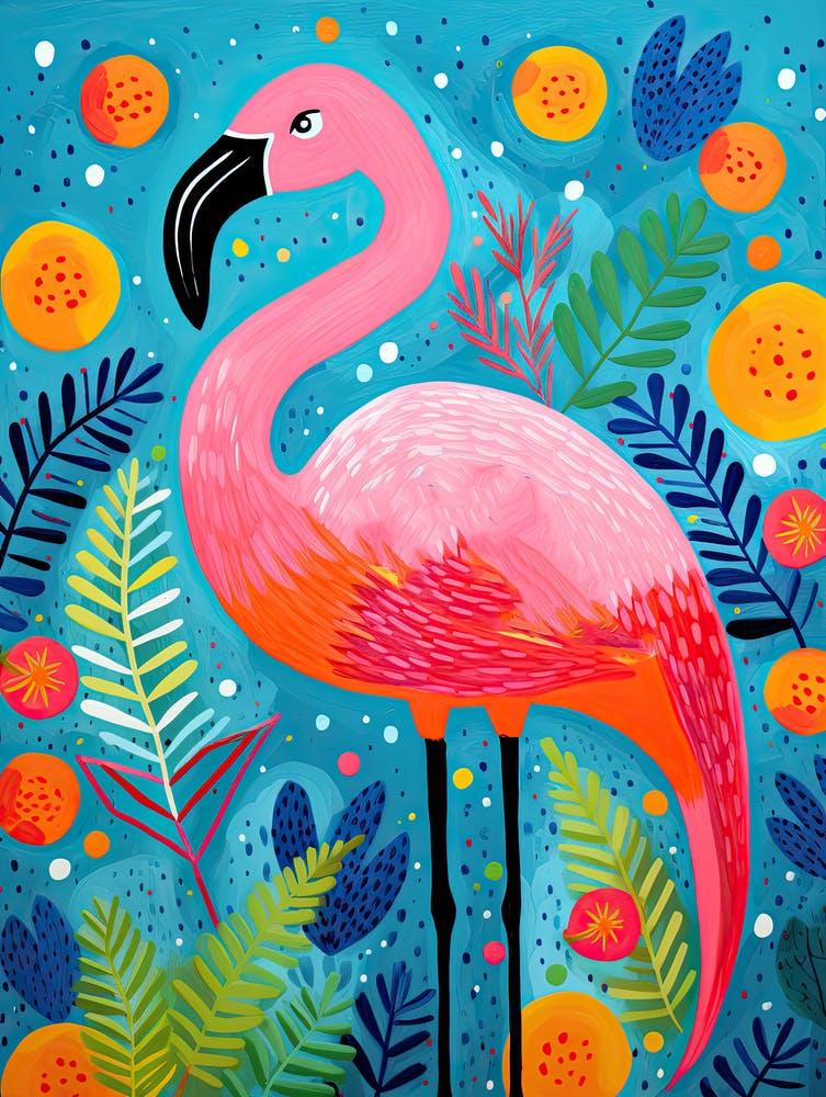 Pink Flamingo, Matisse Inspired 1