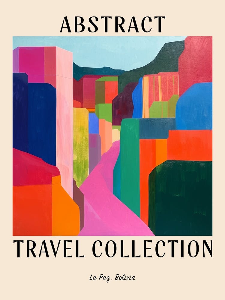 Abstract Travel Collection Poster La Paz Bolivia 1