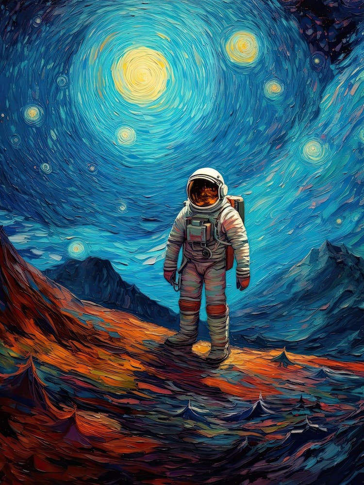 Astronaut In A Starry Night 4