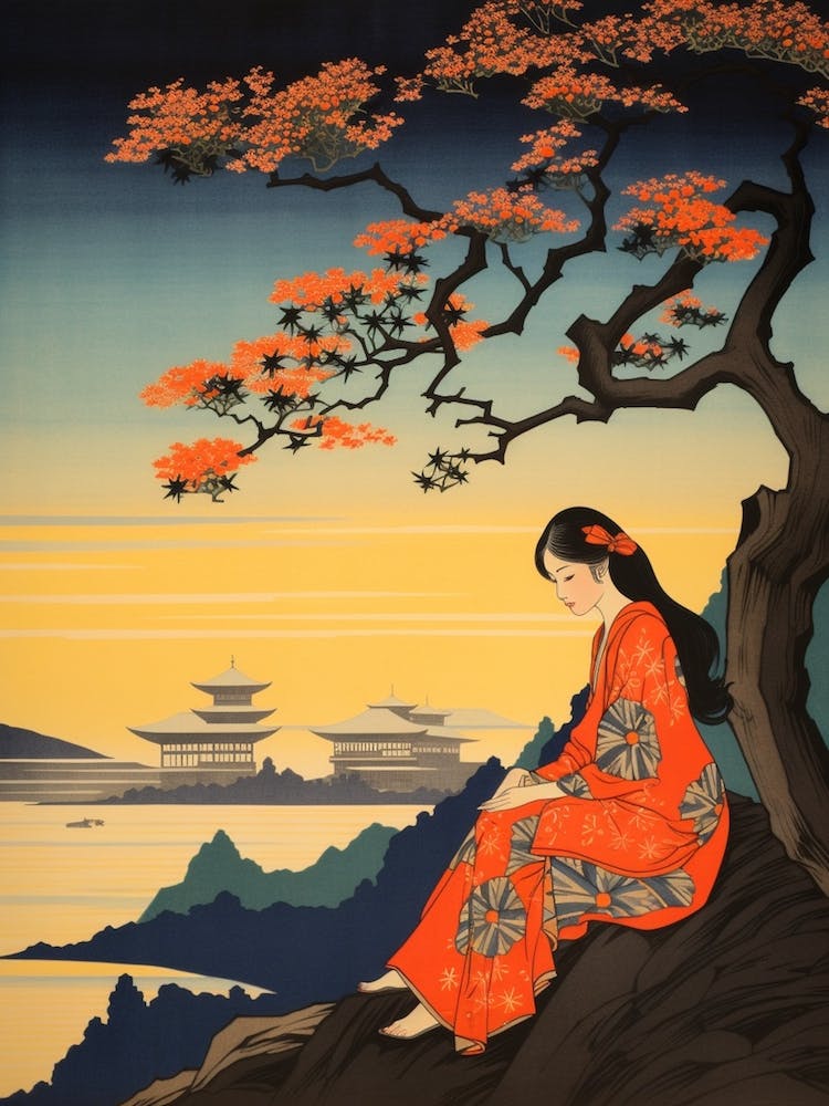 Miyako Jima, Japan Vintage Travel Art 2