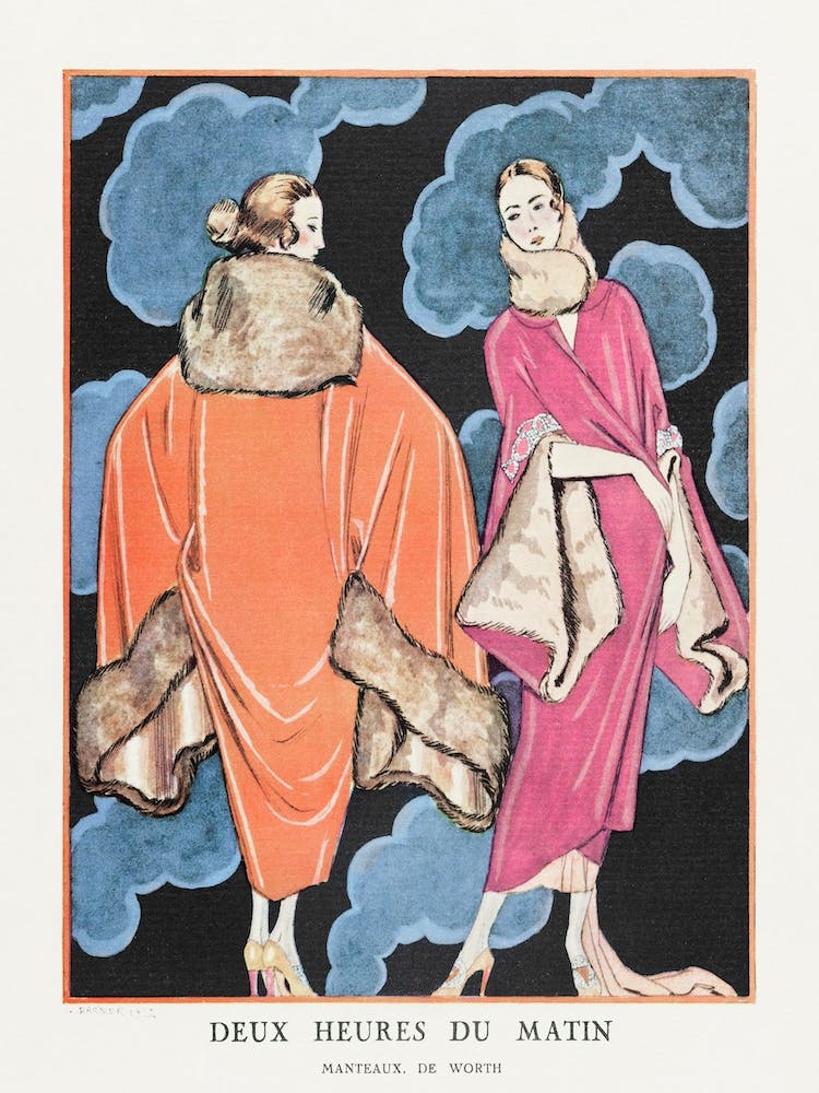 Deux Heures Du Matin Manteaux, De Worth From Gazette Du Bon Ton, George Barbier