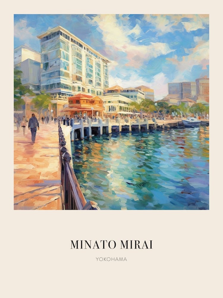 Minato Mirai 21 Yokohama Japan 2 Vintage Cezanne Inspired Poster