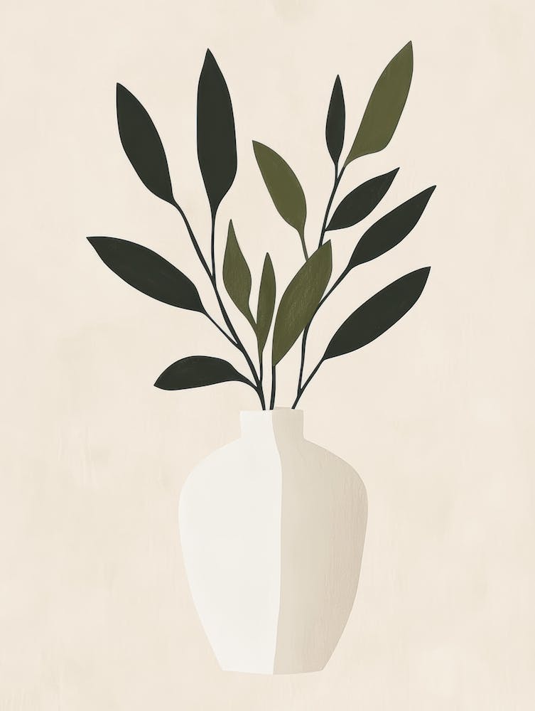 Vase With Leaves 7