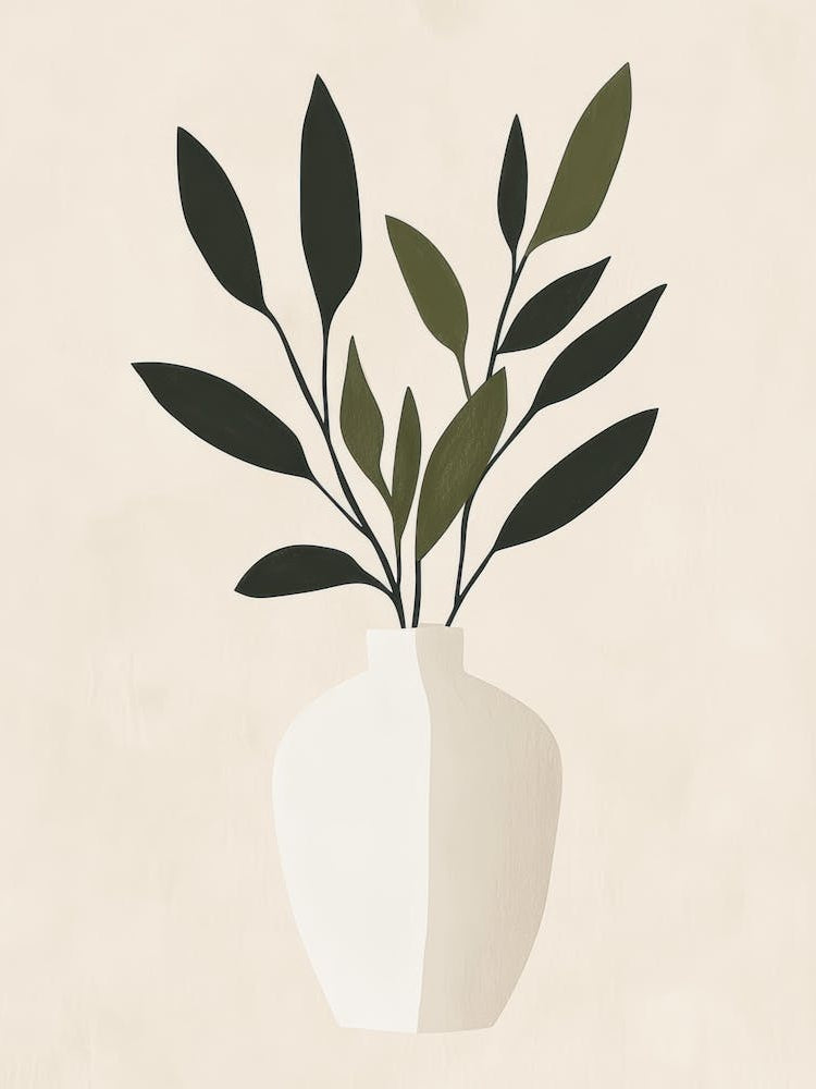 Vase With Leaves 7