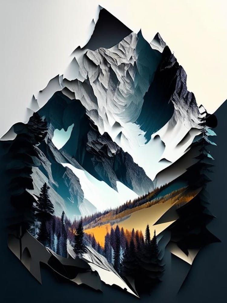 Vanoise National Park France Cut Out Paper