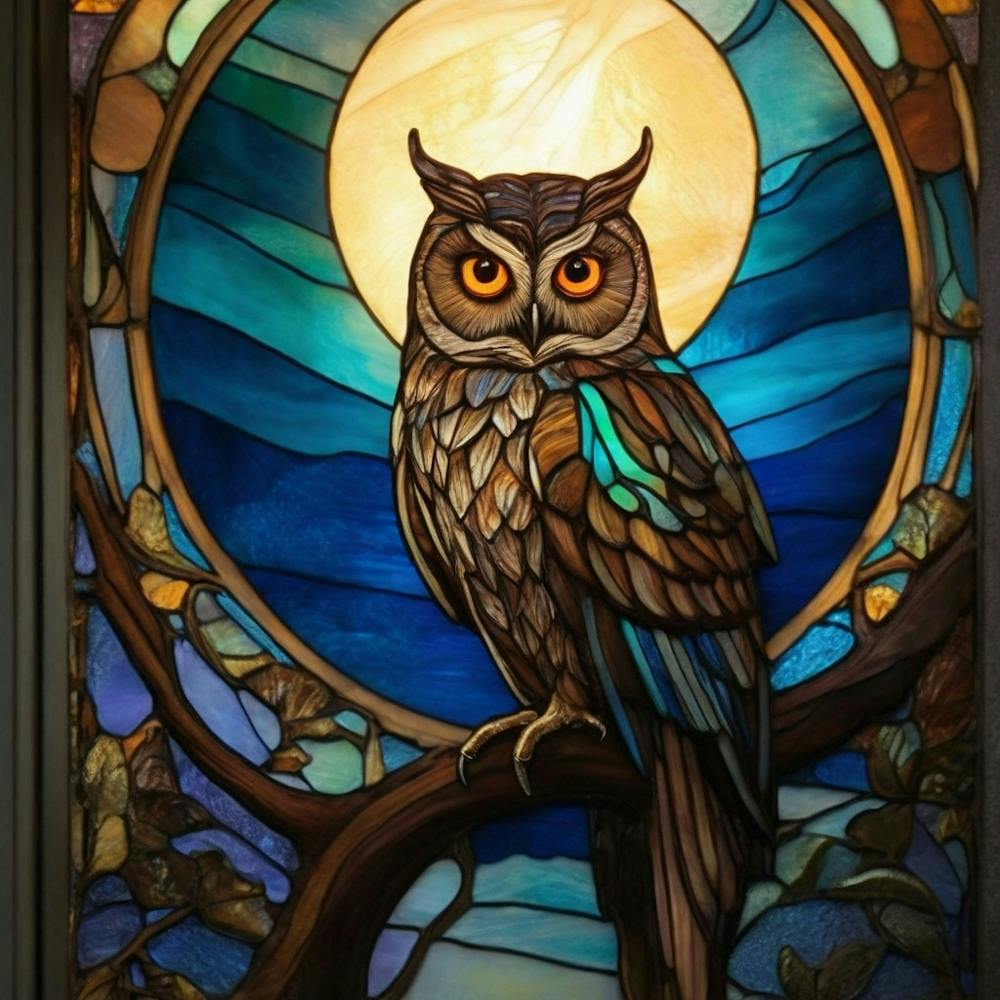 Stained Glass of Owl