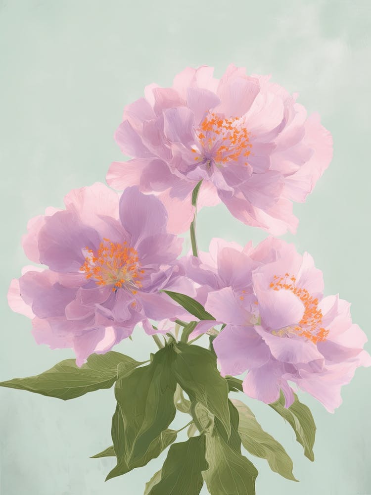 Lilac Flowers Acrylic Painting In Pastel Colours 2