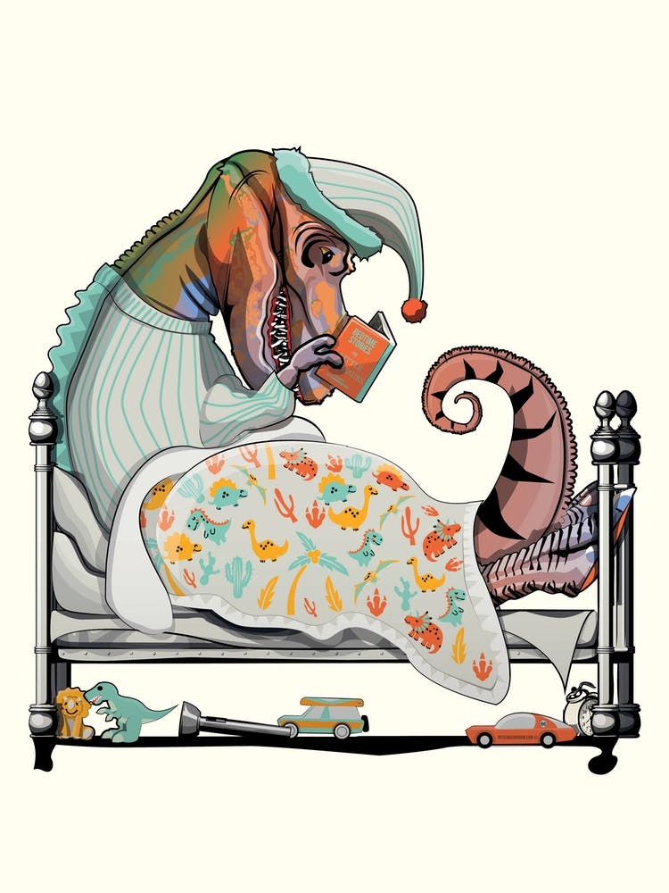 Dinosaur Tyrannosaurus In Bed