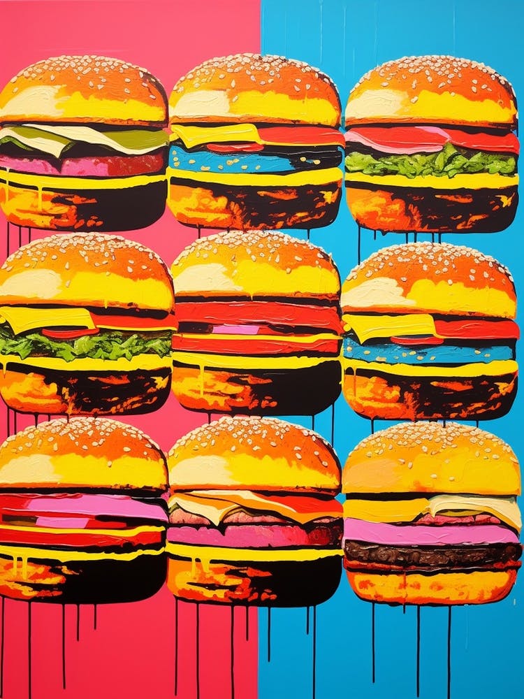 Burger Paint Drip Pop Art 2