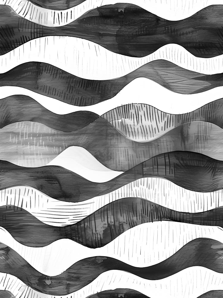 Black And White Waves