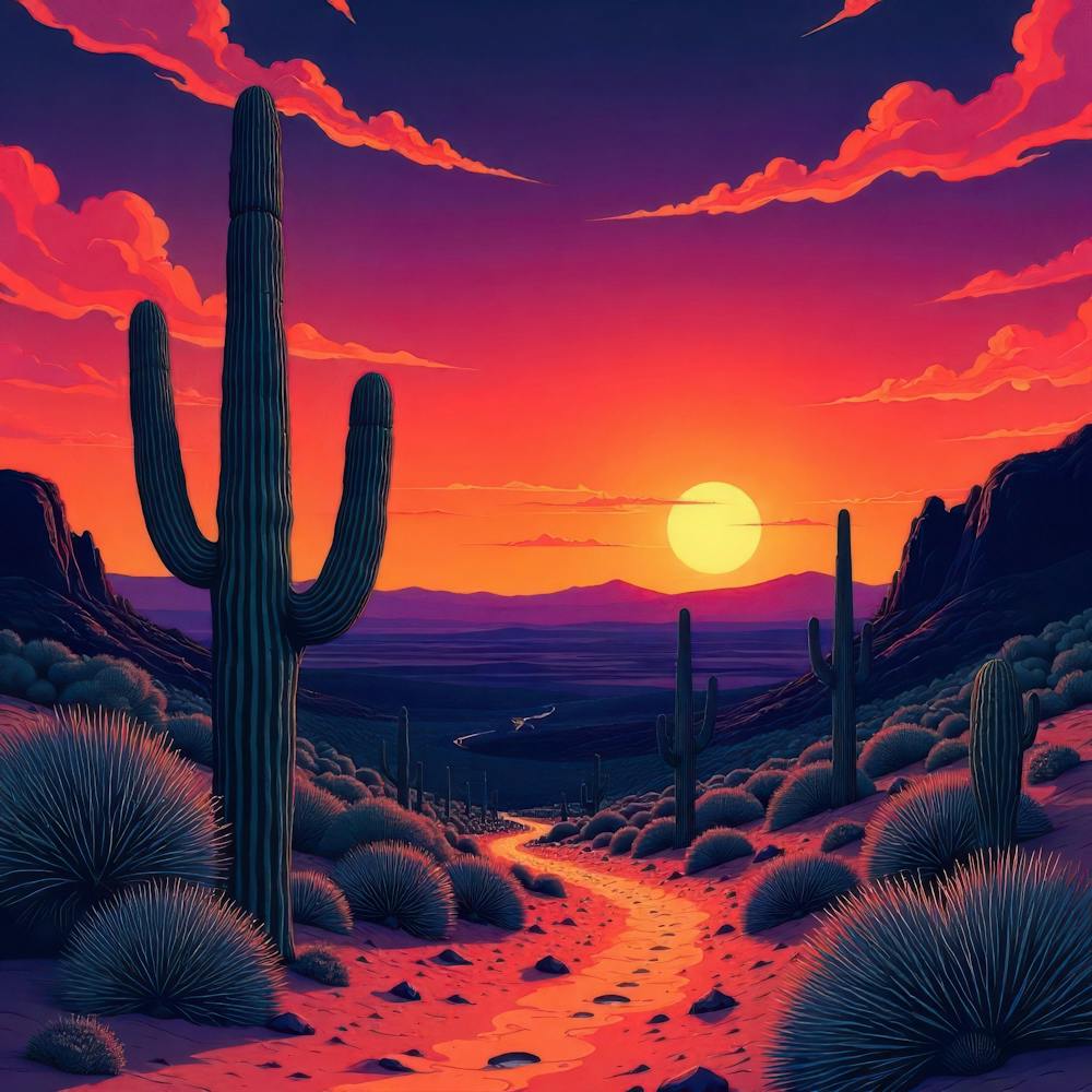 Coucher de Soleil dans le Désert 18