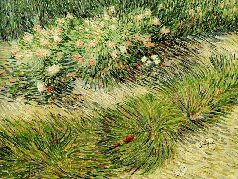 Vincent van Gogh "Grasses and Butterflies" 1889 Oil on canvas HD Remastered Immaculate