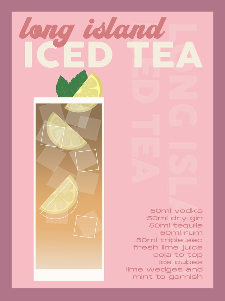 Burgundy Long Island Iced Tea Cocktail