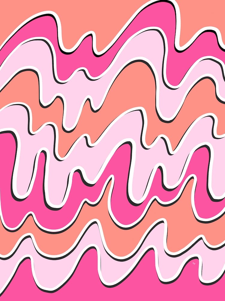 Retro Pink Waves