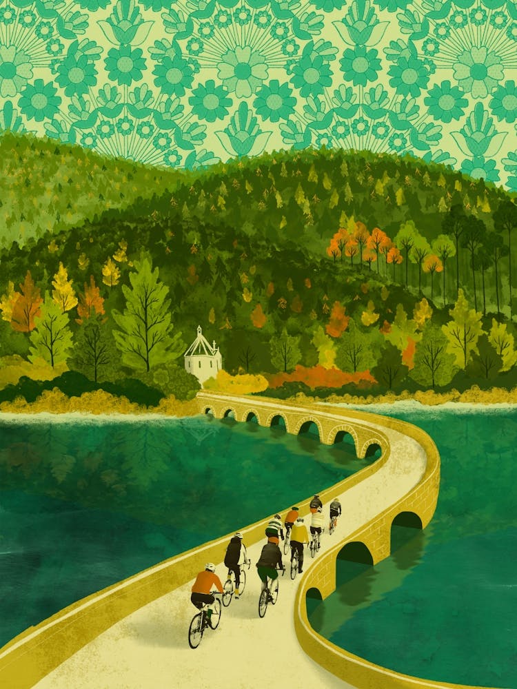 Radfahren über den Garreg Ddu Damm