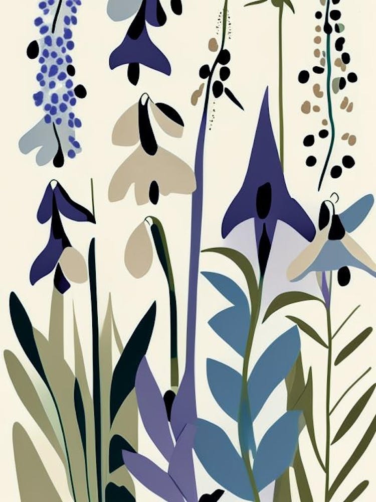 Larkspur Wildflower Modern Muted Colours