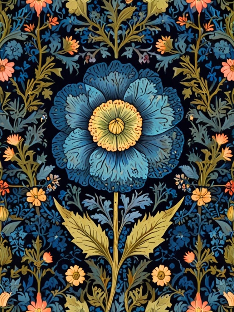 William Morris Blue Flower 2