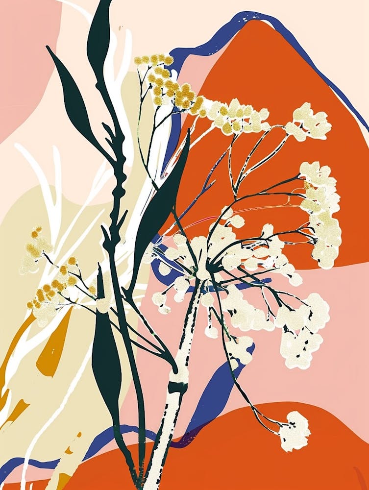 Colourful Flower Illustration Babys Breath 4