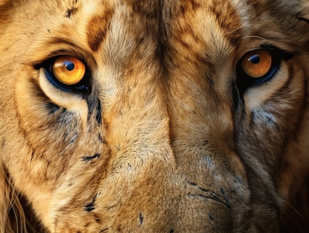 African Lion Eyes Realism Painting4