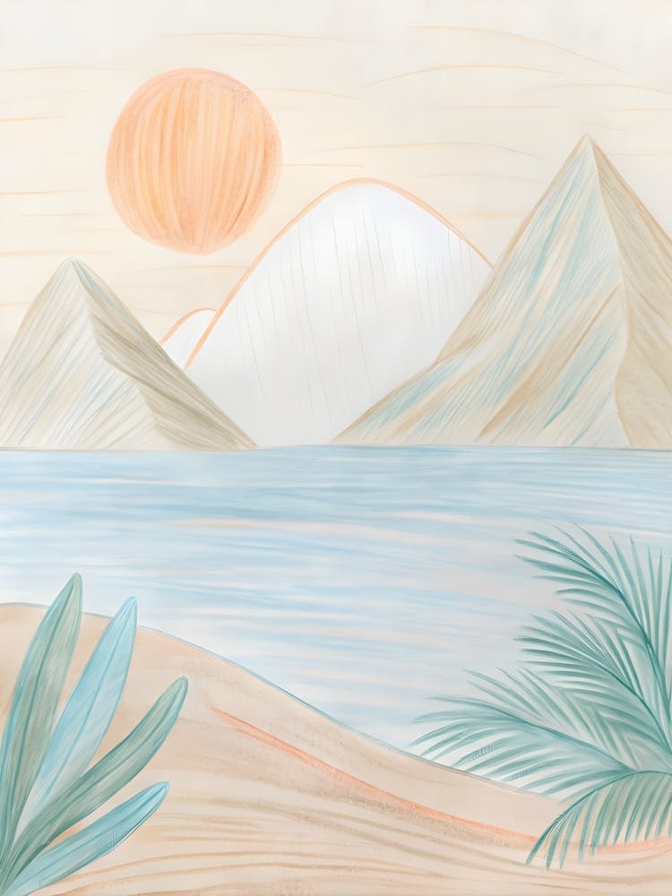 Desert Landscape With Palm Trees 2