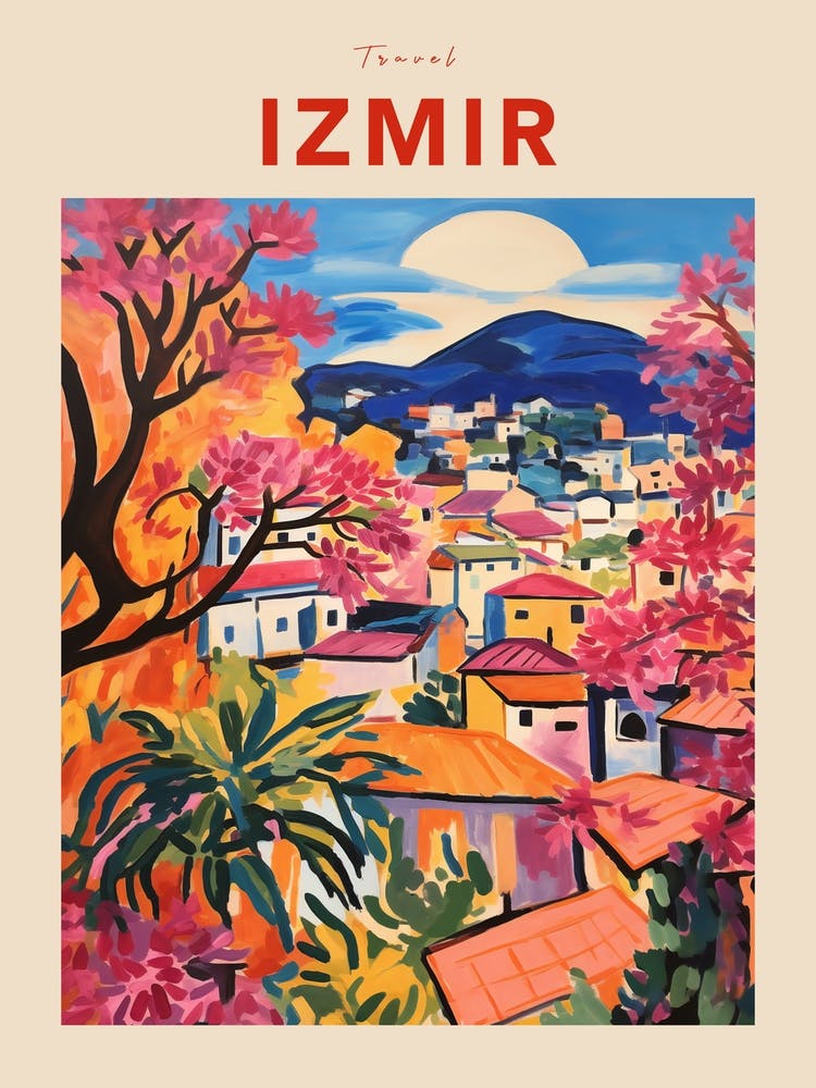 Izmir Turkey Fauvist Travel Poster