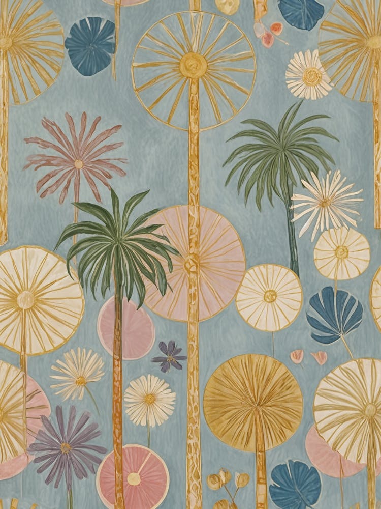 Abstract Palm Trees In Pastel