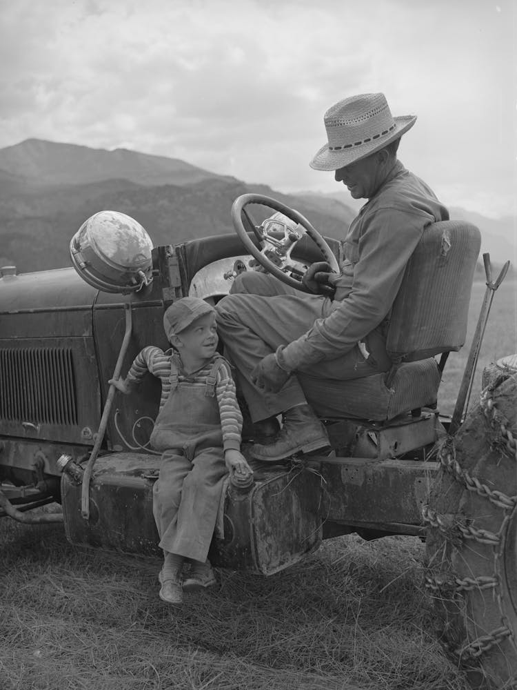 Bauer und sein Sohn, Ouray County, Colorado Von Russell Lee