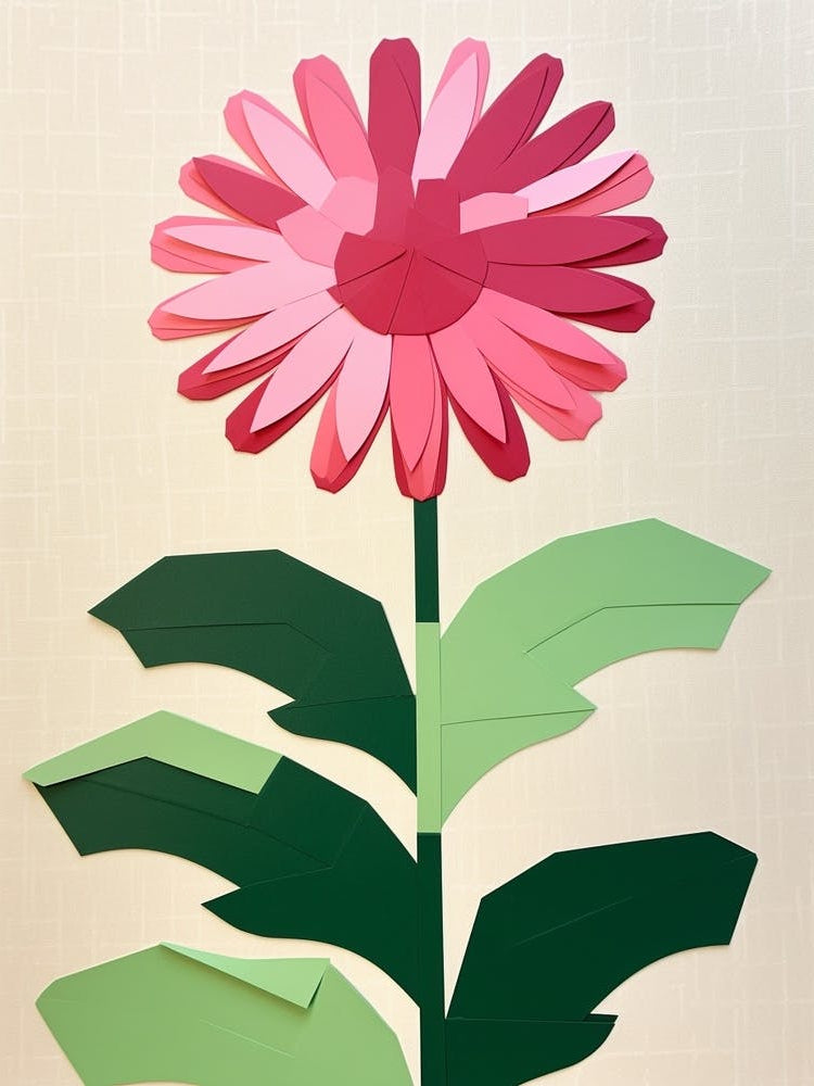 Cut Out Style Flower Art Gerbera Daisy 2
