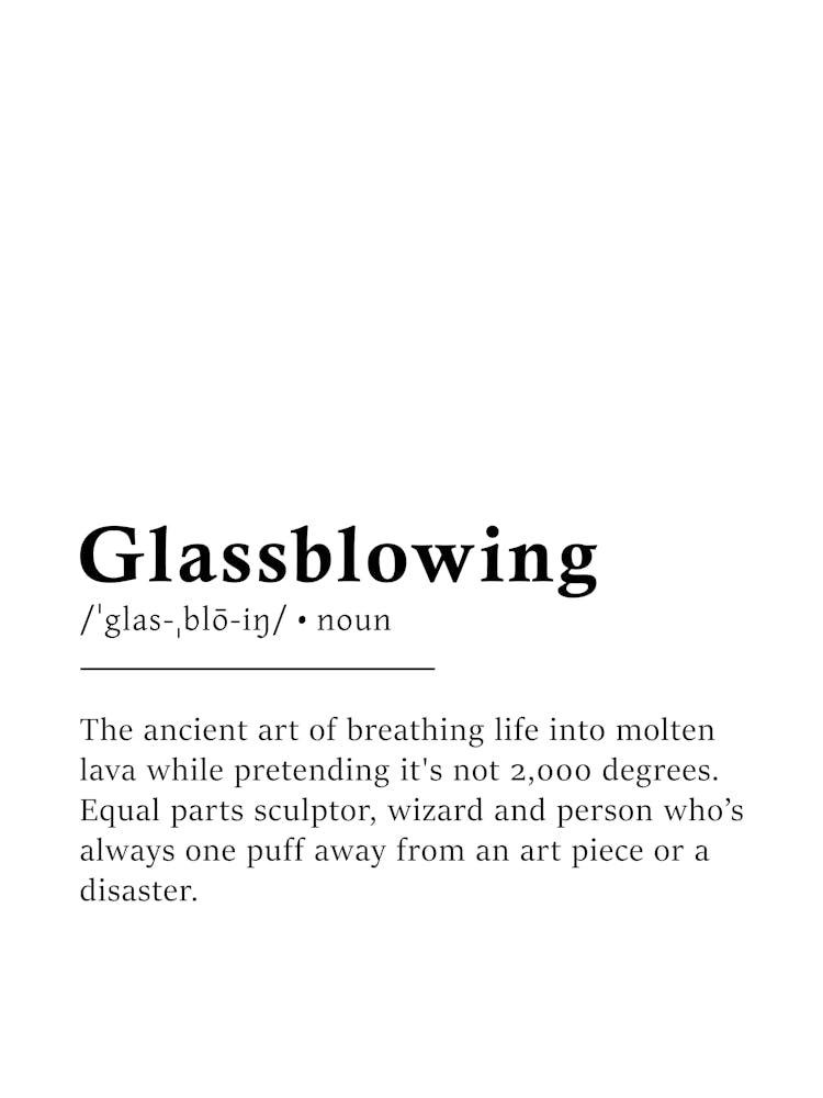 Glassblowing Definition Poster - Dictionary
