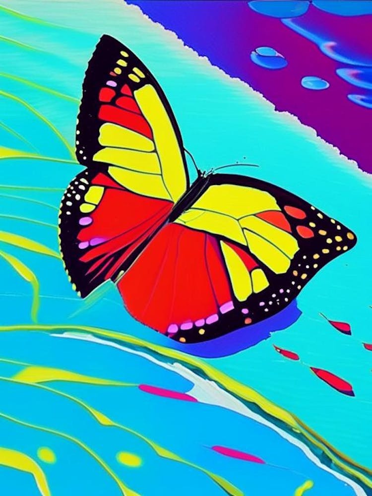Close Up Butterfly Pop Art David Hockney Inspired 2