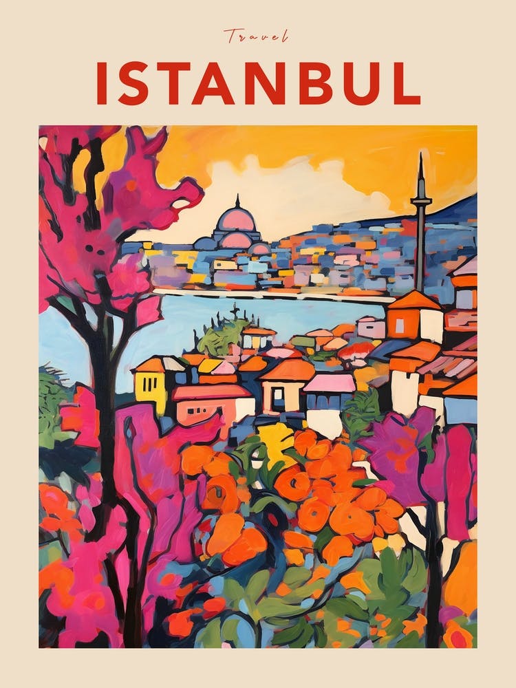 Istanbul Turkey 7 Fauvist Travel Poster