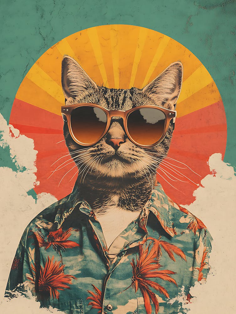 Vintage Retro Poster Cool Cat 17