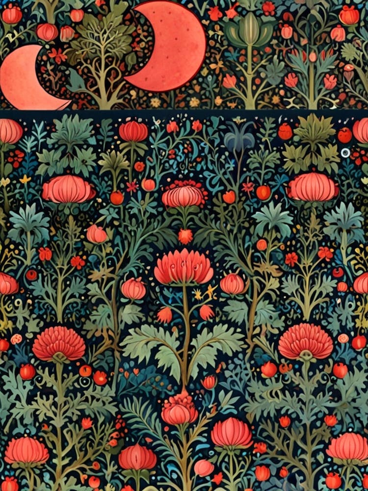 William Morris Moon And Flowers 58
