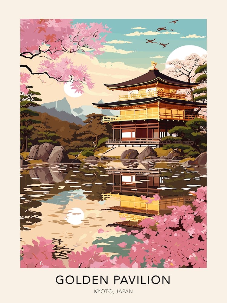 The Golden Pavilion Kyoto Japan Travel Poster