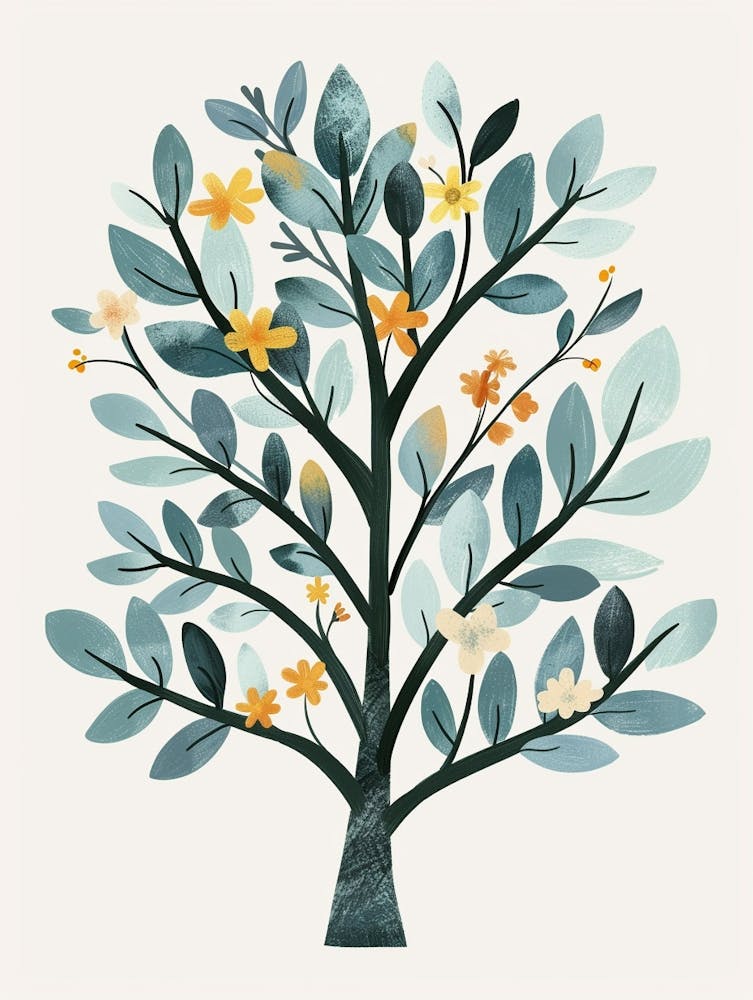 Yew Tree Flat Illustration 5