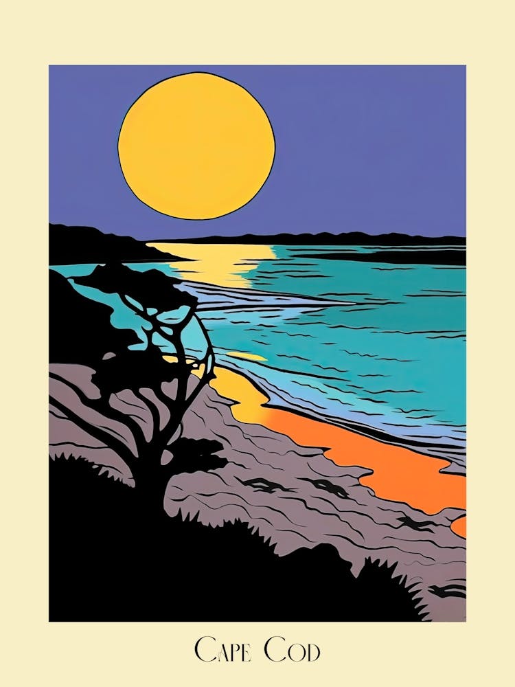 Poster Of Minimal Design Style Of Cape Cod Massachusetts, Usa 4