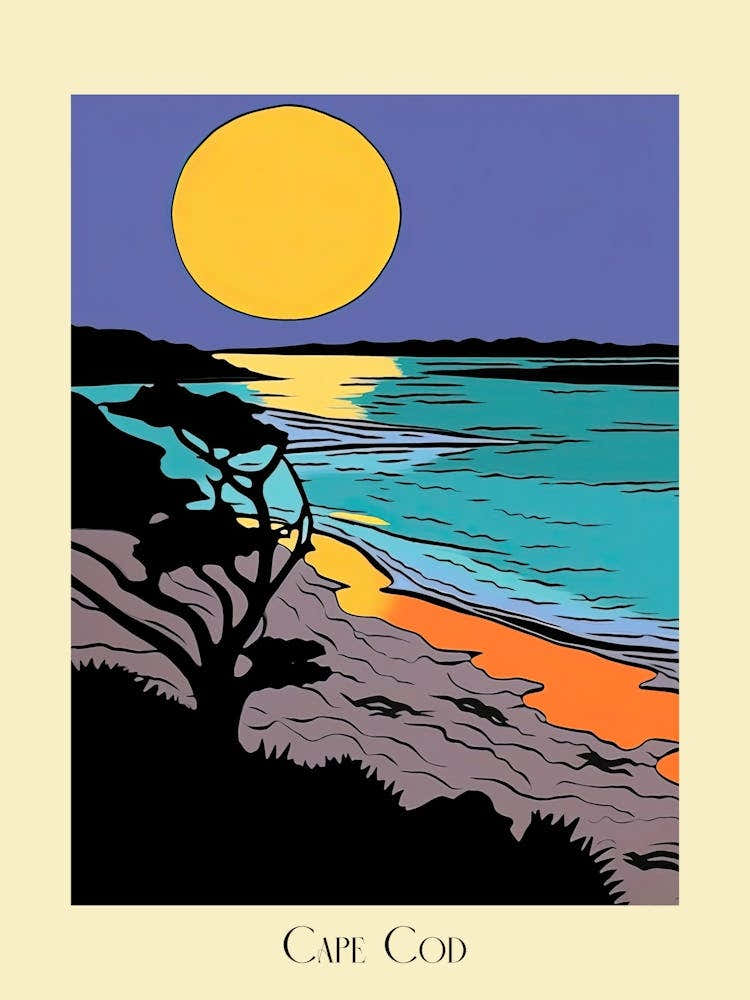 Poster Of Minimal Design Style Of Cape Cod Massachusetts, Usa 4