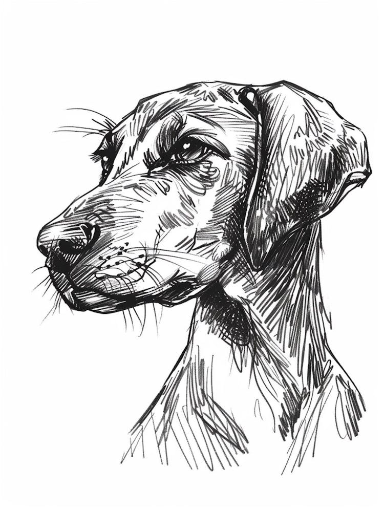 Hound Dog Line Sketch