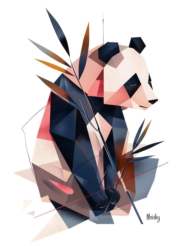 Geometric Panda, Minimalism, Cubism 1