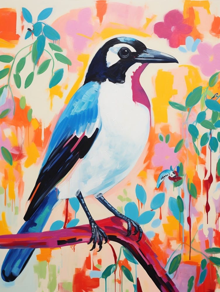 Pie - Peinture d'Oiseau Coloré 4