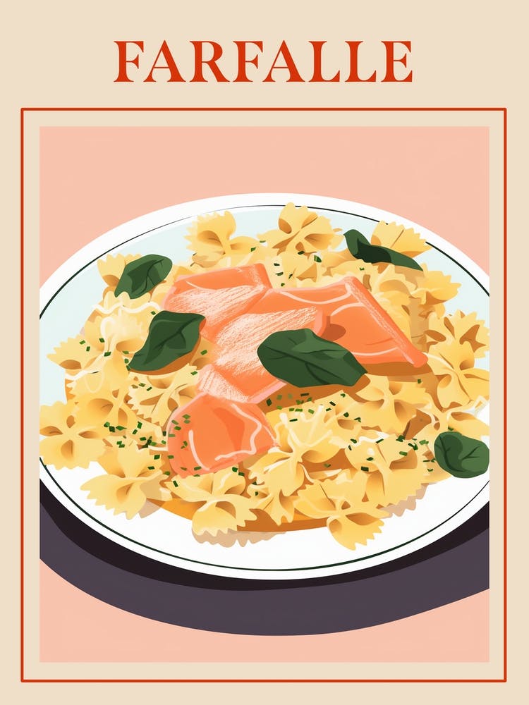 Farfalle Italian Pasta Poster