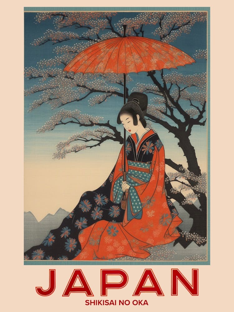 Shikisai No Oka, Besuchen Sie Japan Vintage Reisekunst 2