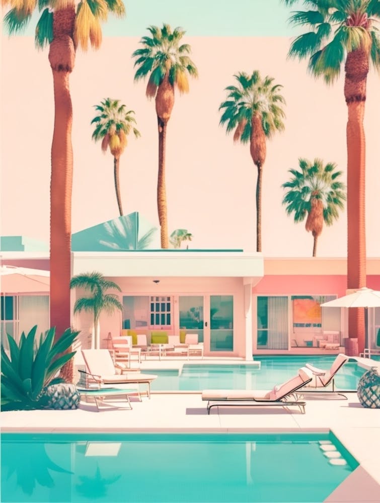 Mid-Century Modern Palm Springs with Vibrant Poolside Ambiance and Retro Charm Series - 2