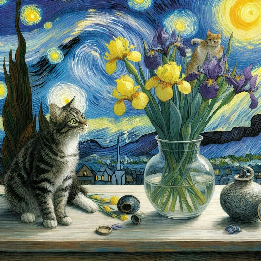 Starry Night with vase